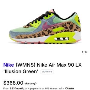 Nike Women's Air Max 90 LX - Green, Pink & Leopard Accent